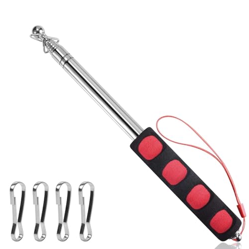 LICQIC 2 M Flag Stick, Telescopic Handheld Flagpoles, Portable To...