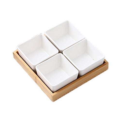 Juego de Cuencos de Porcelana Blanca para Salsas, Aperitivos y guarniciones. Cuencos Multiusos para Frutos Secos, Frutas deshidratadas y Dulces. Diseño Sencillo para postres.