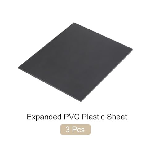 Image of Expanded PVC Plastic Sheet 7 /64 inch Thick, 8.5 inchx11 inch Lightweight Rigid Foam Sheet, [for Crafts Signage Displays Digital Screen Printing] - Black / 3 Pcs
