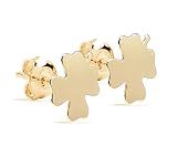 Ah. Jewellery pour femme Vermeil ; 24 K Or jaune sur Argent sterling Boucles d'oreille à tige. poinçonné 925. Trèfle Motif. 10 ans de garantie.