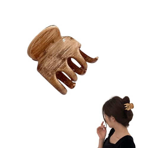 ヘアクリップ 髪留め しっかりとまる クリップ バンスクリップ 韓国 おしゃれ ファッション 簡約 エレガント レディース ファッション 小物 木目です 通勤 結婚式 強力 オンオフ両用 お風呂 (Small)
