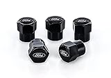Ford Logo Black Valve Cap Covers (Black White)