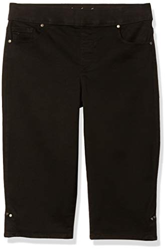 Gloria Vanderbilt Women's Plus Size Avery Pull On Skimmer Short, Black Rinse, 16W