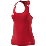 Breathable fabric Adidas T19 Tank W Camiseta sin Mangas, Mujer, Power Red/White, M