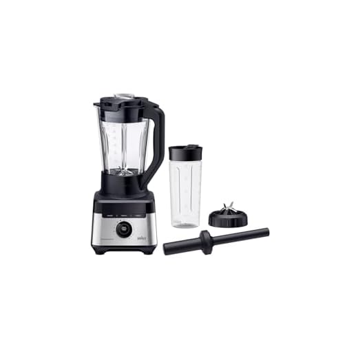 Braun PowerBlend 7 JB7551BK - Batidora de vaso de cristal de 1,7 L, 10 velocidades + pulso, programas de alimentación automáticos, hoja PrecisionCrush, programa de limpieza, apisonador y botella de