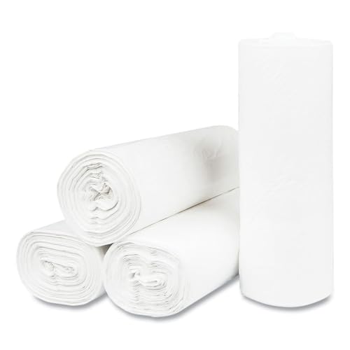 Image of Inteplast Group S366017N 55 Gallon Capacity, 60 inch Length x 36 inch Width x 17 Mic Thickness, Natural Color, HDPE Commercial Coreless Institutional Trash Can Liner (Case of 8 Roll, 25 Bags per Roll)