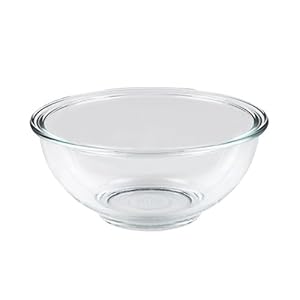DELISH KITCHEN CC-1360 Pearl Metal Bowl, Clear, 0.4 gal (1.6 L), Glass Bowl, 0.4 gal (1.6 L)