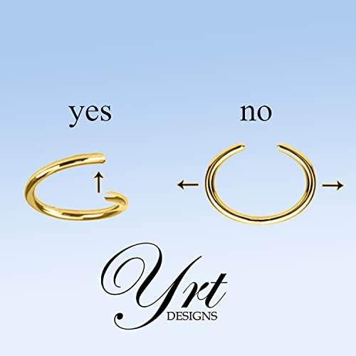 Evermark Gold Cartilage Earring - Tiny 8Mm And Thin 20G Helix Ring - 3Mm White Opal And 2Mm Gold Beads thumb #6