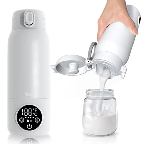 Image of TLTWHS Portable Bottle Warmer, 17oz Milk & Water Warmer for Travel, Efficient Heating with Preset Temperature, PD Fast Charging, IPX6 Rinseable