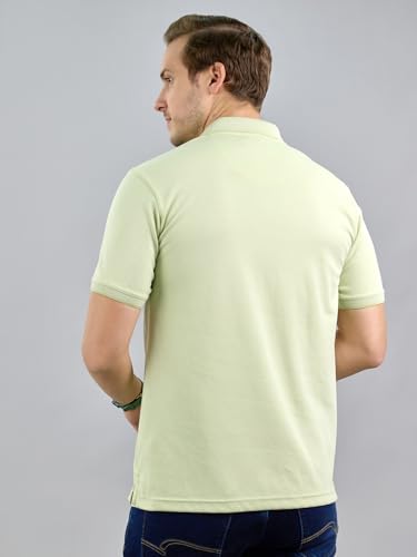 Image of Monte Carlo Mens Regular Fit Half Sleeve Solid Polo Neck T-Shirt (Pack of 1)