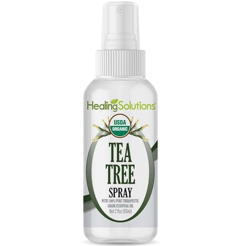 Healing Solutions Organic Tea Tree Spray - Water-Infused with Tea Tree Essential Oil - 2 oz Bottle Mist