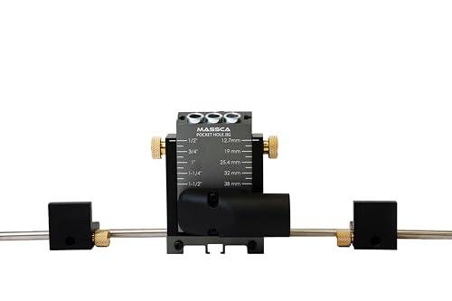 Massca Aluminum Pocket Hole Jig System Pro M2 Adjustable & Easy to Use Joinery Woodworking Tool For...