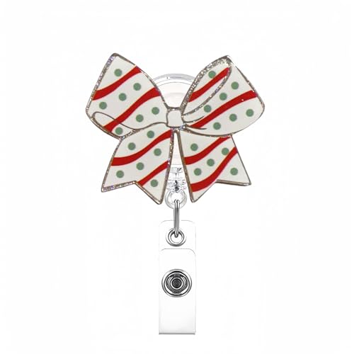 Bobina per badge di San Valentino, con fiocco retrattile, porta badge retrattile con clip girevole a coccodrillo, porta badge retrattile con clip identificativa per infermiere, studenti, dottori,