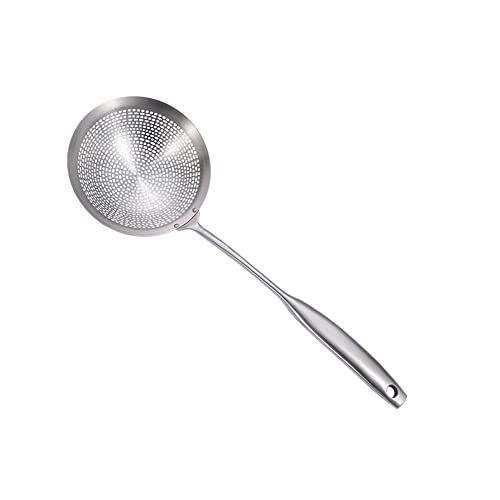 Schiumarola 304 Acciaio Inox, Cooking Schiumarola, Inossidabile, con Impugnatura Ergonomica Sottovuoto, con Gancio per Appendere Facilmente, 43.5cm.