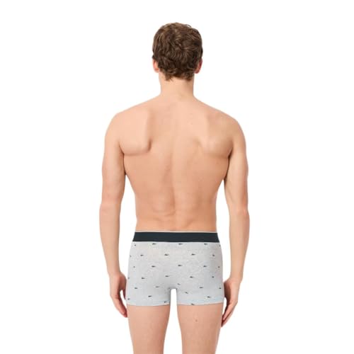 Lacoste Men's Cotton Stretch Mini Croc Print Trunks, 3-Pack3