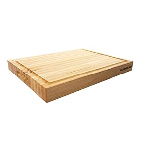 Large Wood Cutting Board from North American Maple – 20x16x1.5 inches – A Reversible Butcher Block that Comes with Juice Groove for Cutting Meat and Juicy Veggies Easily – Large Chopping Board – Maple