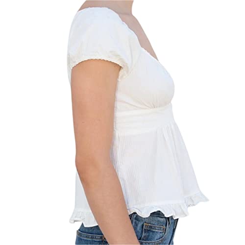 Image of Fairy Grunge Y2k Shirts Vintage Crop Tops Short Sleeve Girls Slim Fit Tees