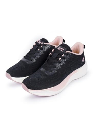 Image of BEFIT Women's Sport Shoes Breathable Lycra Lining Rubberised EVA Outsole Lightweight Slip On Footwear for Walking Gym Training Casual Travel and Outdoor Activities - Black