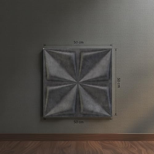 Image of Kayra Decor 3D PVC Wall Panel Bloom Design, Nexa Gray Color 19.7 inch x 19.7 inch (Pack of 18) - Covers 48.51 Sq. Ft.