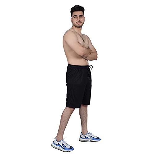 My Brand Heren Pyjama Bottons Shorts Modal Katoen, Nachtkleding Casual Wear Broek Broek met Adjastable Elastische Tailleband & Zakken, Zwart, 44/46