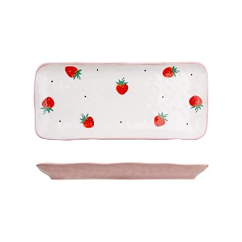 WAIT FLY Hand-Painted Bee/Strawberry Plate Cover