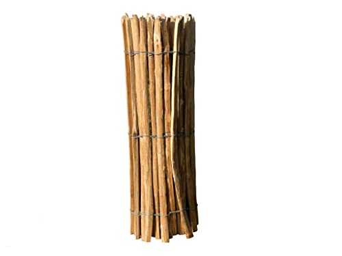 Clôture en bois, clôture en noisette - Longueur du rouleau 5 m - Espacement des lattes 3-4 cm - Hauteur de votre choix (hauteur 120 cm)