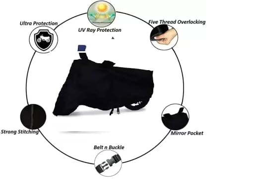 Image of Dustproof, Waterproof, Birds Dropping Protected Bike Body Cover with Mirror-Pocket and Belt-Buckle for Hero Passion Plus Bike Cover