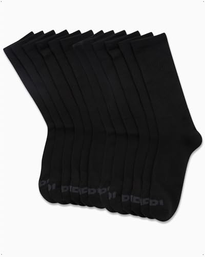 AND1 Mens Crew Socks - 12 Pack Moisture Wicking Cushioned Performance Breathable Athletic Socks for Men (Sizes: 6-12.5)