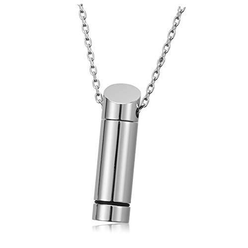 Zysta Collar unisex de acero con colgante que se puede abrir para pilar cenizas, personalizado, regalo para hombre y mujer,