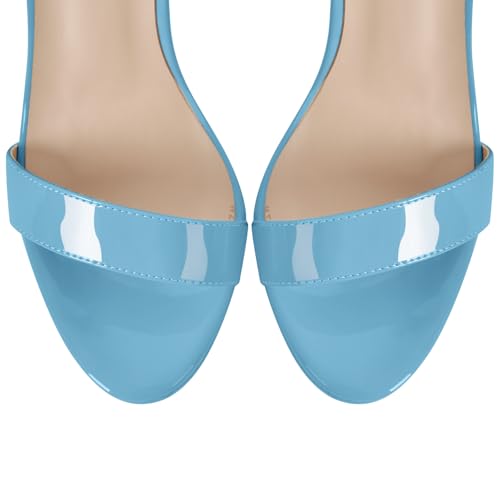 Image of Platform Stiletto High Heels for Women, Round Open Toe Ankle Strap Sexy Heeled Sandals for Wedding Party Dress
