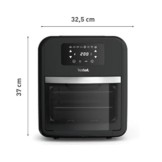 Tefal Easy Fry Oven & Grill 9-in-1 Heißluftfritteuse, 11 L für 6 Portionen, 7 Zubehörteile, 8 Programme, Online-Rezepte, gesunde Fritteuse ohne Öl, schnell & energiesparend, schwarz, FW5018