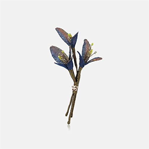 Broche à fleurs brodée main corsage femme accessoire manteau veste costume chic