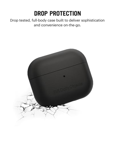 Image of Dailyobject Leatherite AirPods Case Cover Compatible with Apple Airpods Pro 2 | Durable Leatherite Material | Shock Resistant & Lightweight | Compatible Wireless Charging | Stylish Design - (Black)