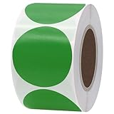 500 Stück Runde Aufkleber Grün, 50 mm Selbstklebende Markierungspunkte, Farbkodierung Etiketten Punktaufkleber, Klebeetiketten Klebepunkte für DIY Büro Kalend, Round Adhesive Dot Sticker Green