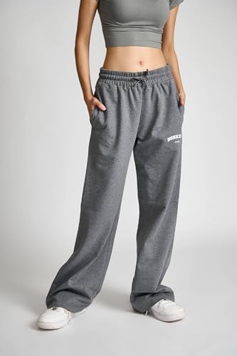 Image of Dark Grey Melange Wide-Leg