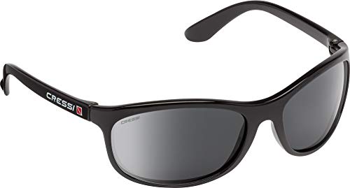 Cressi Rocker Floating Sunglasses, Occhiali da Sole Galleggianti con Custodia Uomo, Nero/Lenti Fumé, Unica