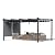 BPS 16x12 FT Outdoor Pergola with Retractable Shade Canopy, Aluminum Frame, Roller Shade Curtains, Grape Trellis Design for Patio, Backyard, and Deck, Dark Gray