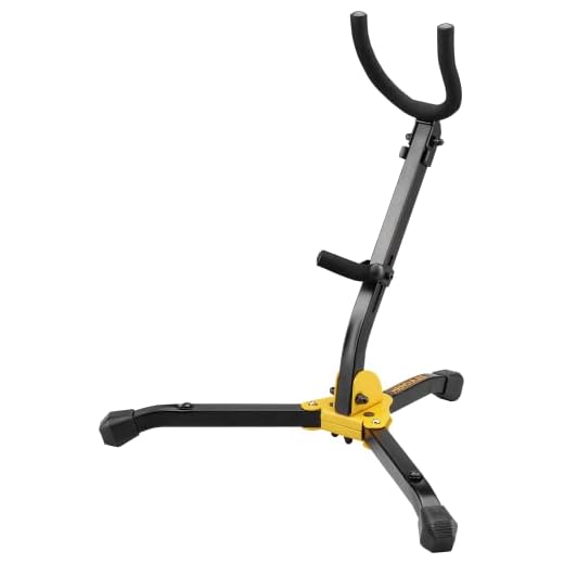 Hercules DS530BB - Soporte para instrumento de viento tenor (para saxofón alto y viola), color negro