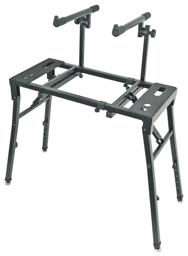 Rockville PKS40 2-Tier Keyboard Stand, Adjustable, Steel, Foldable, Detachable Second Tier, Carry Bag, Perfect For Djs, Studios thumb #1