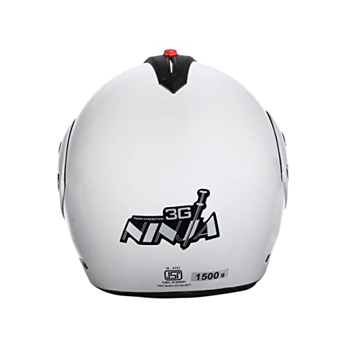 Image of Studds Ninja Pastel Plain Flip Up Full Face Helmet (White, M)