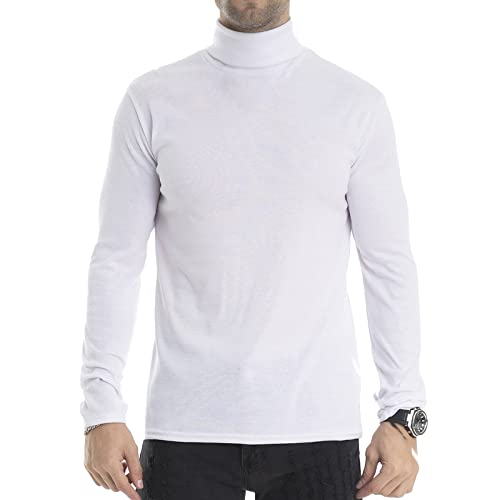 LONGBIDA Men's Turtleneck Long Sleeve Pullover Shirt Basic Thermal Top Stretch Slim Fit Sweaters2