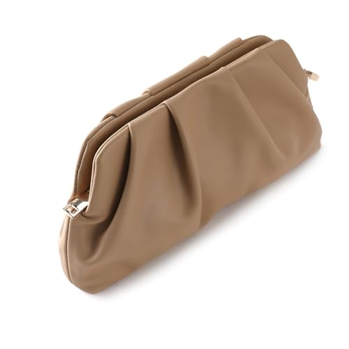 Image of Evening Bag for Women Ruched Clutch Purse Detachable Metal Chain Crossbody Bag