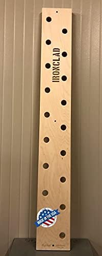 Plyobox Warehouse Climbing Peg Board, 8"x60" Climbing Pegboard. New Laser Engraving Options!