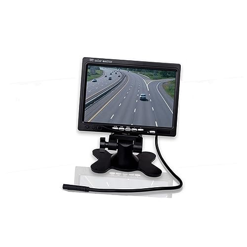 Hemobllo Car Dvr Monitor LCD Screen 7'' Tft-LCD 2 Video Inputs Ir Remote Control Hard Plastic Bracket Display