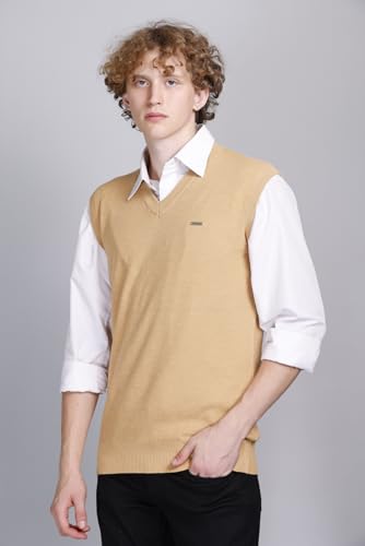 Image of V Neck Cotton Half Sweater for Man Winter Wear - Pullover Sweater for Men