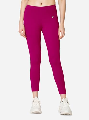 Image of VSTAR PL02 Women Ankle Length Stretchable Slim Fit Leggings with Secured Side Pocket | Moisture-Wicking | Soft Waistband & Cotton-Elastane Fabric