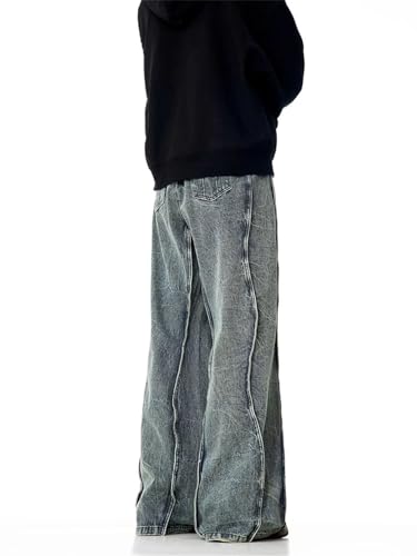 Man Baggy Jeans Return Washed Denim Trousers Goth Hip Hop High Street Jeans3