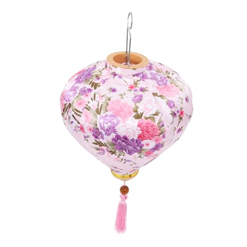 Lanterne suspendue vietnamienne rose poudré 30 cm étanche Gatuida