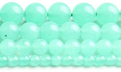 4/6/8/10mm Australia Apple Green Chrysoprases Stone Beads Round Loose Beads for DIY Bracelet Accessories Jewellery Making 15'' - (Item Dia: 8mm 45pcs)