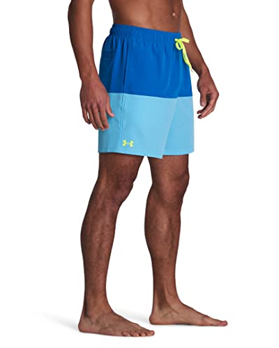 Under Armour Mens Ua Harbor Heritage Colorblock Volley Swim Trunks, Sp22 Cruise Blue-2, Large Us #TOP3
